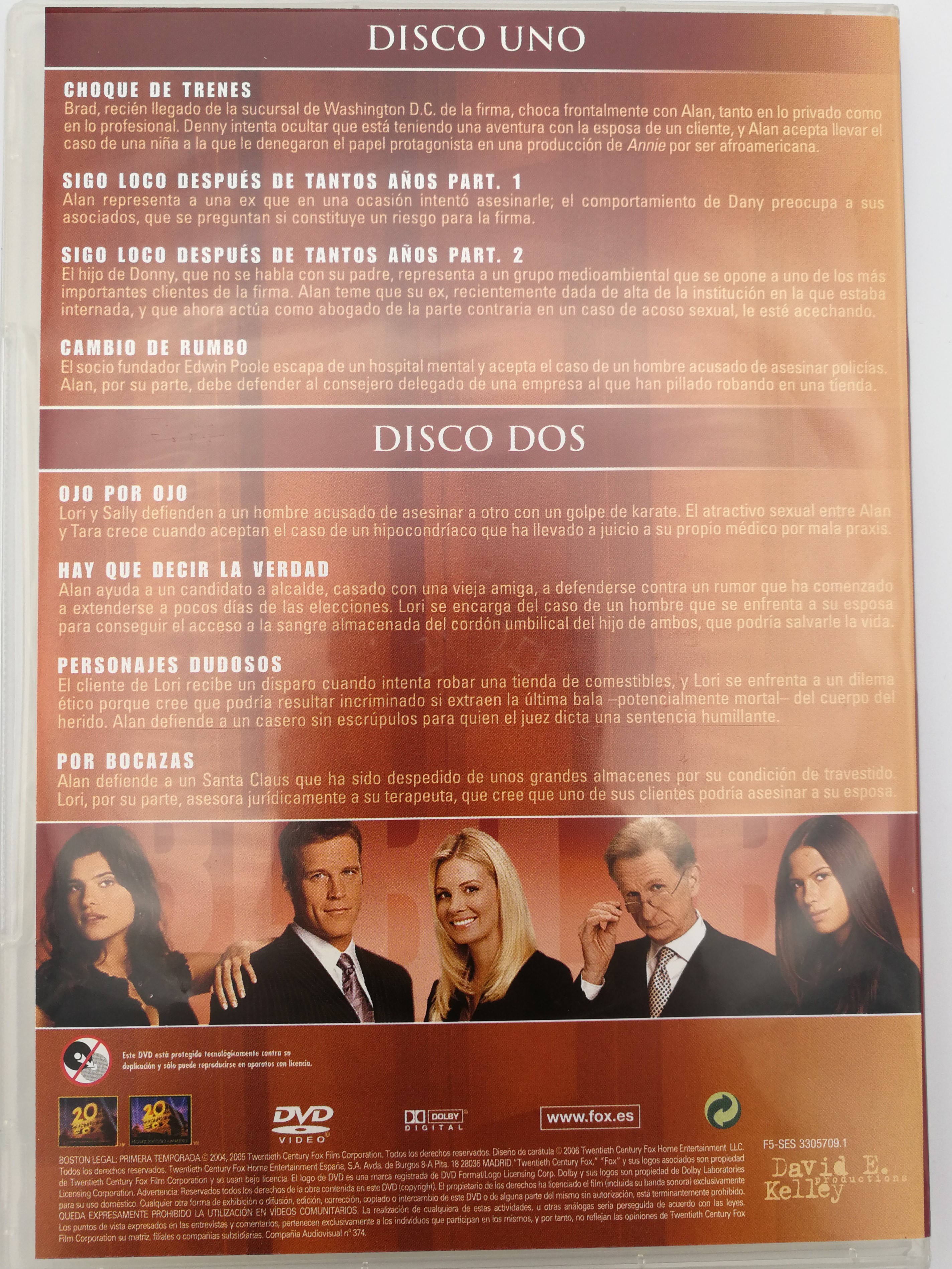 Boston Legal DVD 2004 Discs 1 & 2 First Season 1